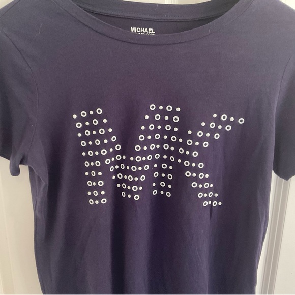 MICHAEL Michael Kors Rivet Logo Tee - Size Medium - Blue - Picture 4 of 8